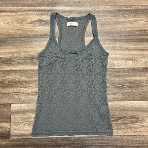Abercrombie & Fitch Y2K Gray Lace Tank Top Size Medium EUC